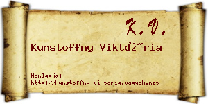 Kunstoffny Viktória névjegykártya